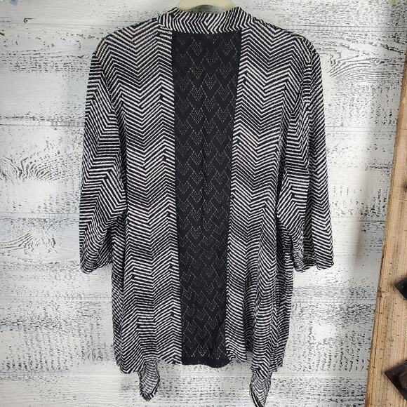 Catherine's Women's Plus Size 1X Asymmetrical Hem Open Front Cardigan Casual - Picture 5 of 7